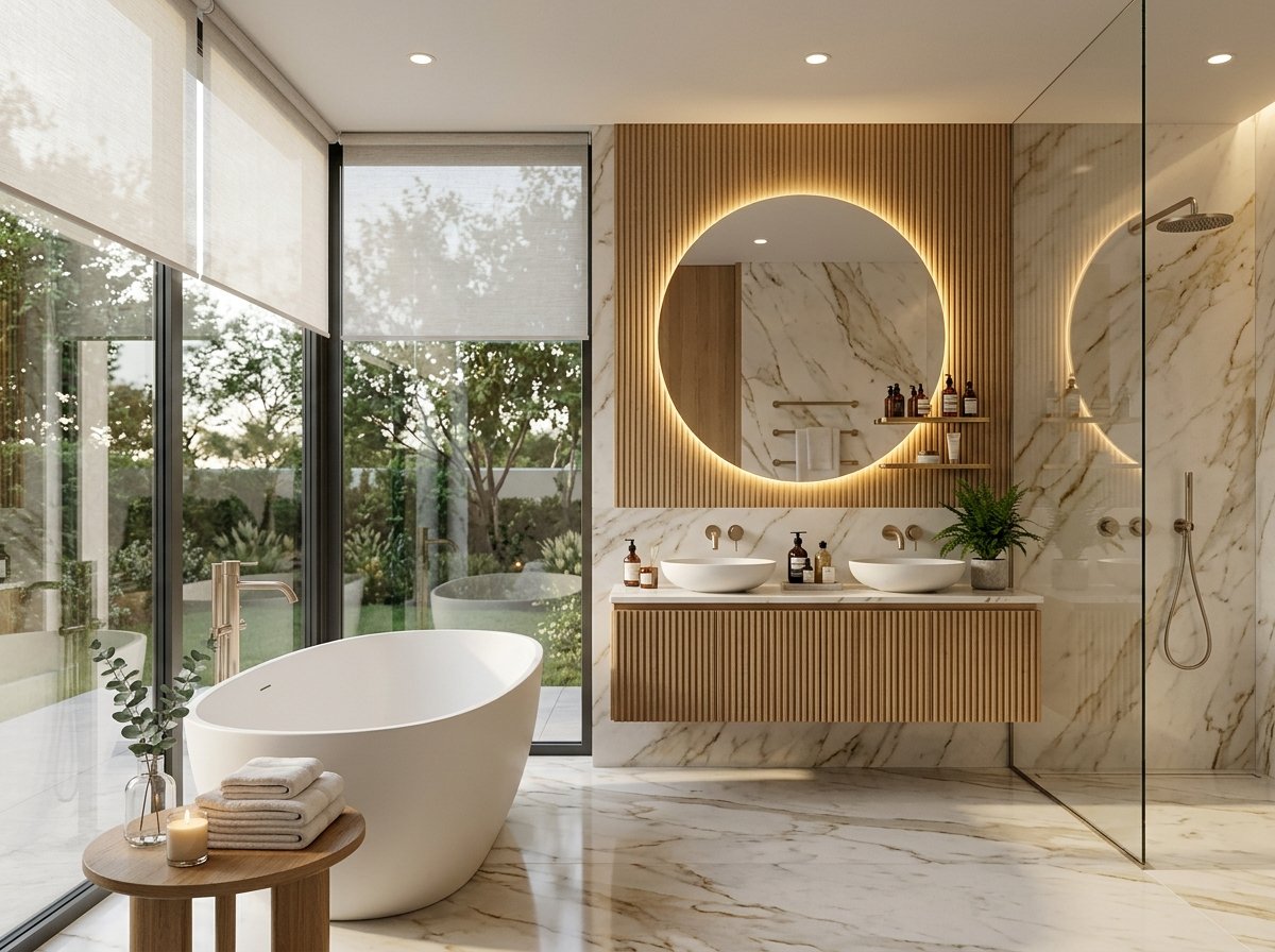 Bespoke luxury spa bathroom interior by Santra Interiors