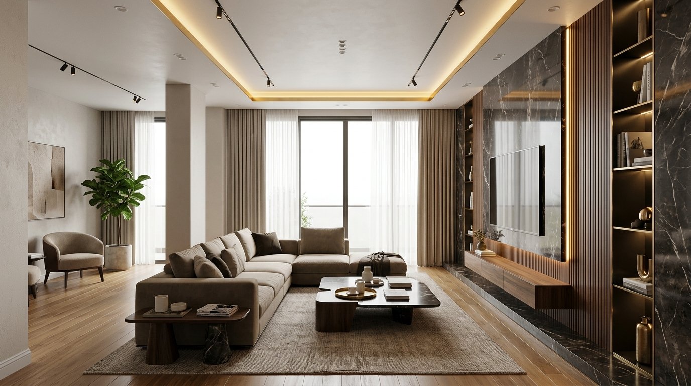 Luxury Living Room - Santra Interiors