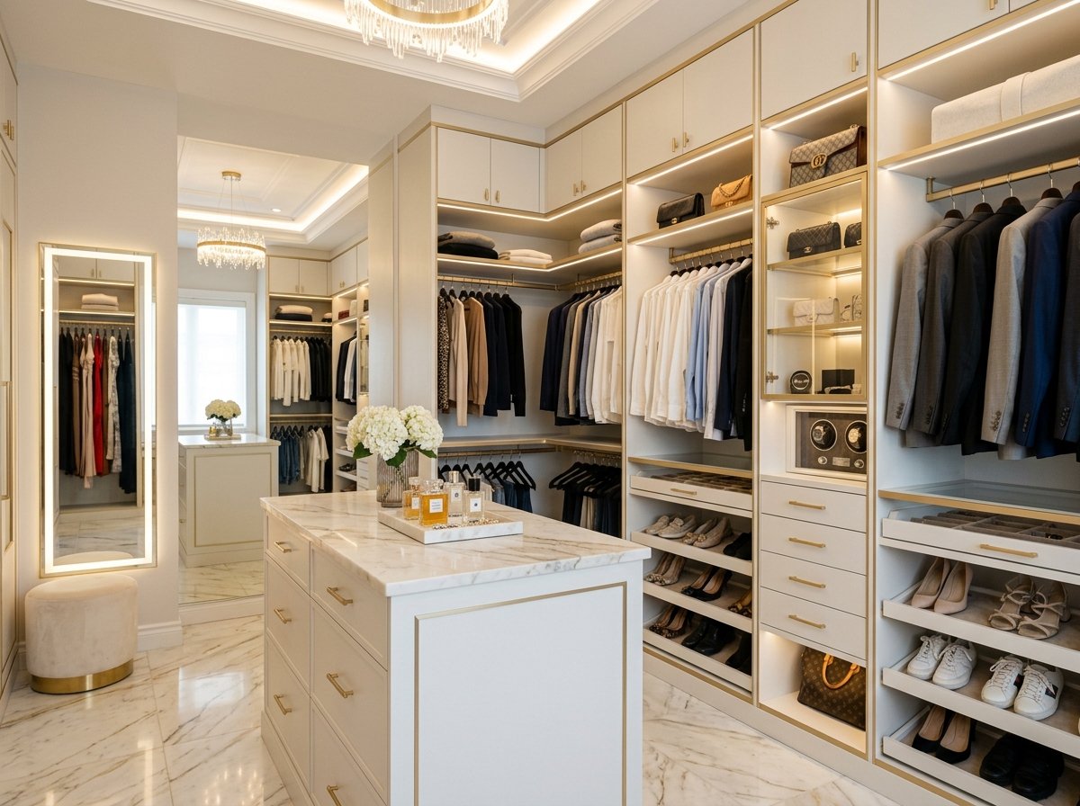 Luxury Walk-in Wardrobe - Santra Interiors